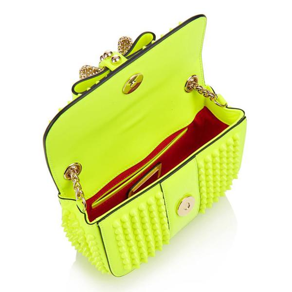 新作SALE♪♥ルブタン バッグ コピー Christian Louboutin 2015新作 Sweet Charityミニ,NeonYellow 1155107P071